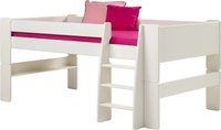 Massivholz Kinderbett 90x200 kaufen - Steens for Kids halbhohes Kinderbett in weiß